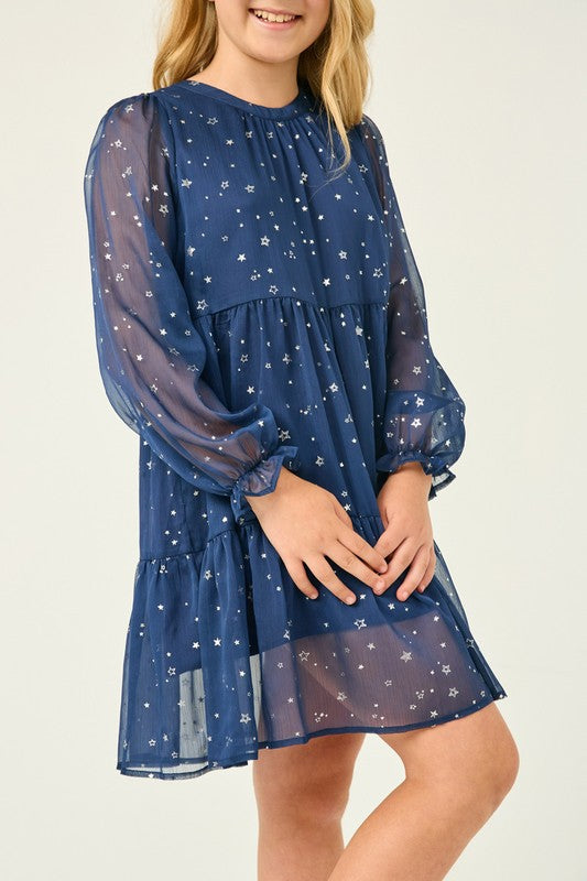 Festive sheer star dress