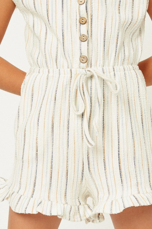 Stripe Button-Down Romper