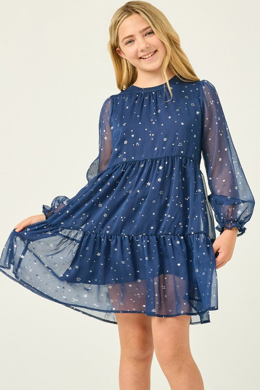 Festive sheer star dress